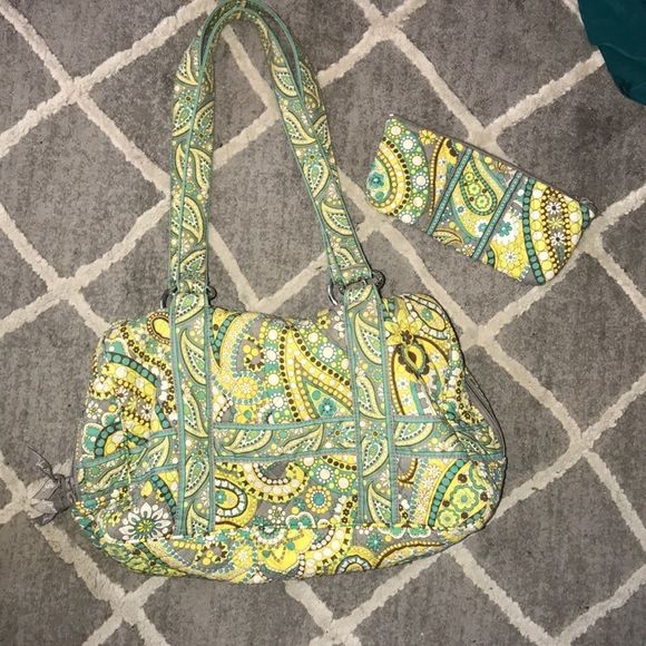 Vera Bradley Handbags - Y2K Preppy Lemon Parfait Vera Bradley Purse Set